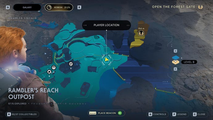 Part of the Koboh map in Jedi: Survivor.