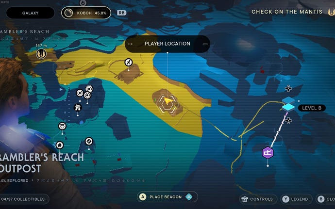 Part of the Koboh map in Jedi: Survivor.