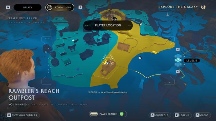 Part of the Koboh map in Jedi: Survivor.