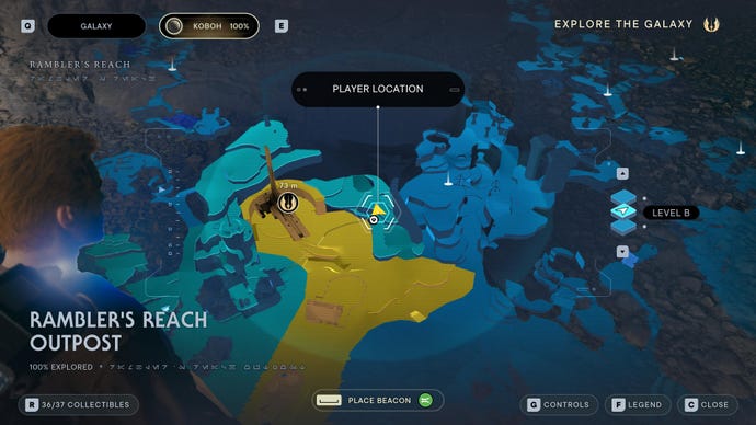 Part of the Koboh map in Jedi: Survivor.