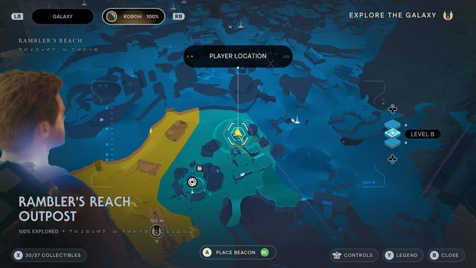 Part of the Koboh map in Jedi: Survivor.