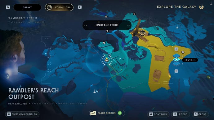 Part of the Koboh map in Jedi: Survivor.