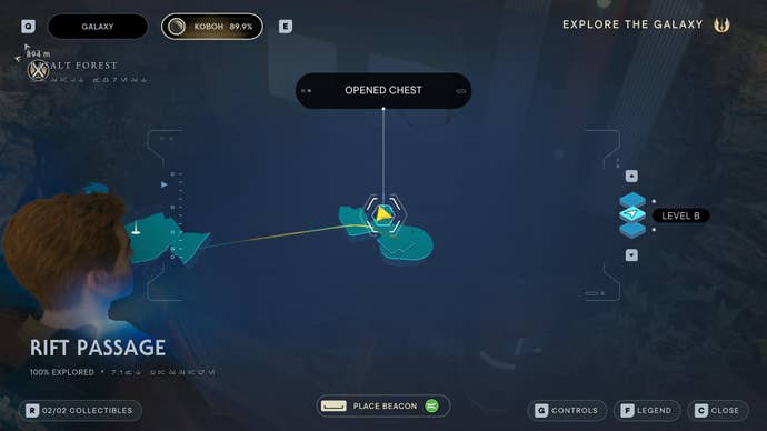 Part of the map of Koboh in Jedi: Survivor.