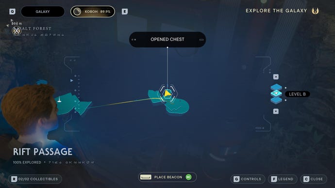 Part of the map of Koboh in Jedi: Survivor.