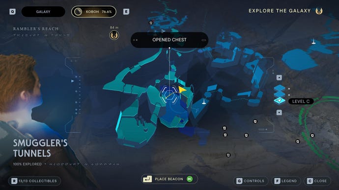 Part of the Koboh map in Jedi: Survivor.