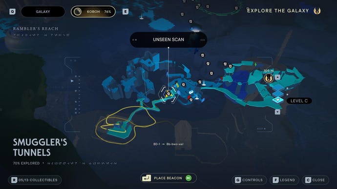 Part of the Koboh map in Jedi: Survivor.