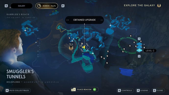 Part of the Koboh map in Jedi: Survivor.