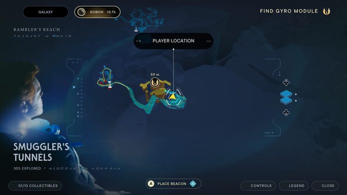 Part of the Koboh map in Jedi: Survivor.