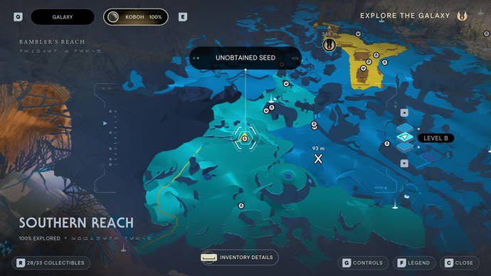 Part of the Koboh map in Jedi: Survivor.