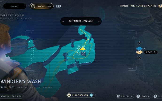 Part of the map of Koboh in Jedi: Survivor.