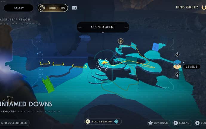 Part of the Koboh map in Jedi: Survivor.