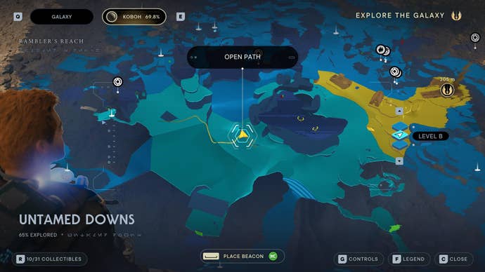 Part of the Koboh map in Jedi: Survivor.