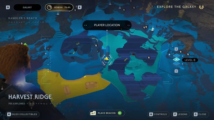 Part of the Koboh map in Jedi: Survivor.