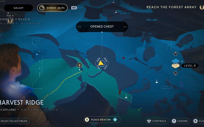 Part of the Koboh map in Jedi: Survivor.