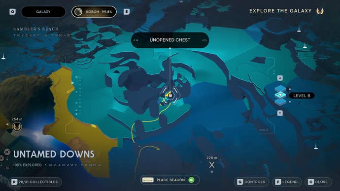 Part of the Koboh map in Jedi: Survivor.