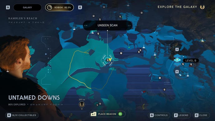 Part of the Koboh map in Jedi: Survivor.