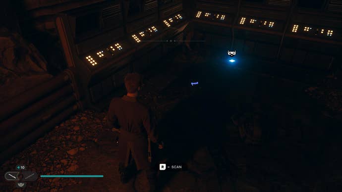 Cal prepares to scan a databank entry in Jedi: Survivor.