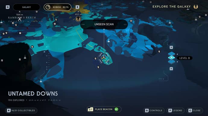 Part of the Koboh map in Jedi: Survivor.