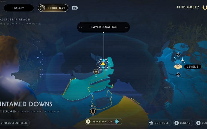 Part of the Koboh map in Jedi: Survivor.