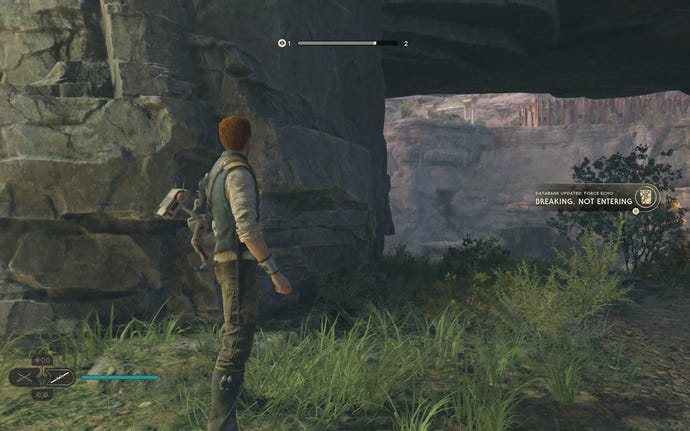 Cal listens to a Force Echo in the Untamed Downs in Jedi: Survivor.