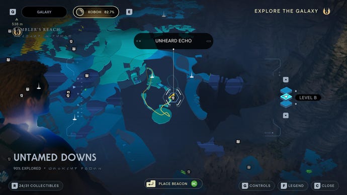 Part of the Koboh map in Jedi: Survivor.