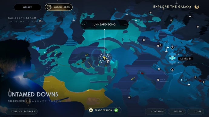 Part of the Koboh map in Jedi: Survivor.