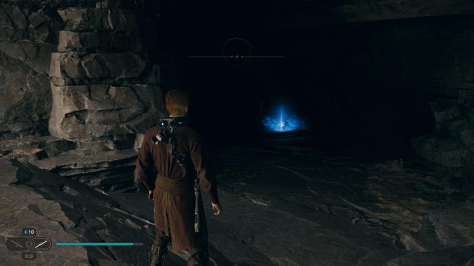 Cal approaches a Force Echo on Koboh in Jedi: Survivor.