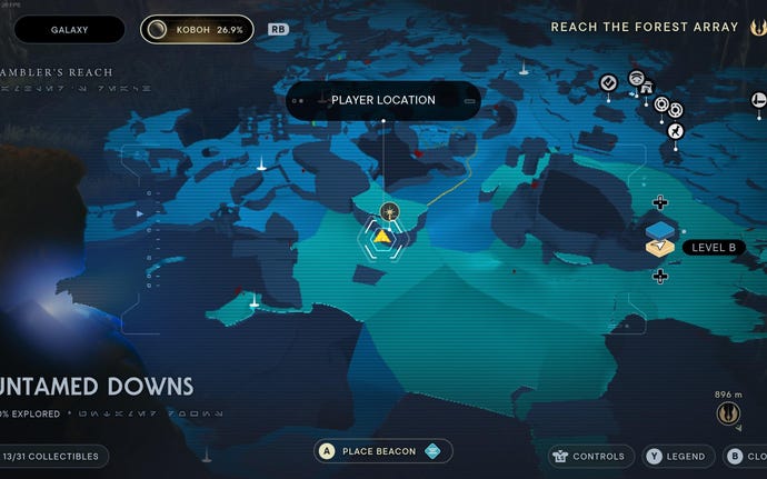 Part of the Koboh map in Jedi: Survivor.