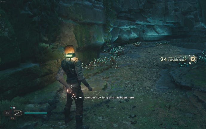 Cal picks up a Priorite Shard in Jedi: Survivor.