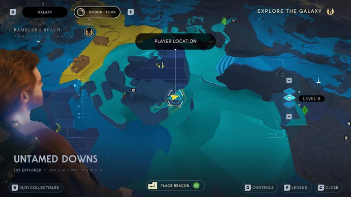 Part of the Koboh map in Jedi: Survivor.