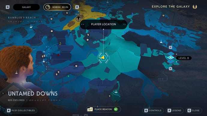 Part of the Koboh map in Jedi: Survivor.