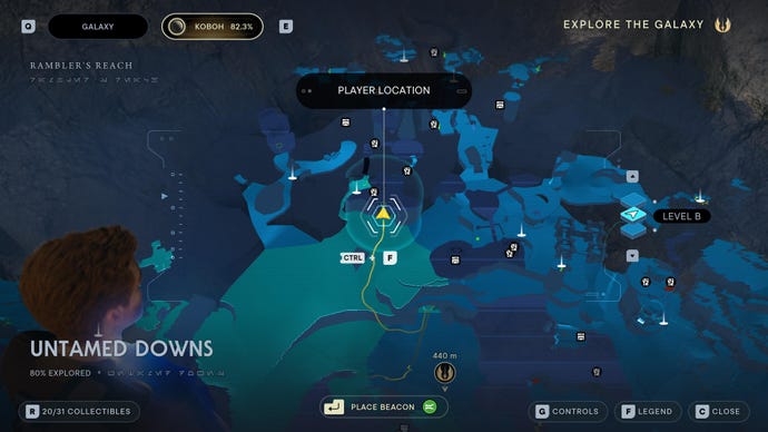 Part of the Koboh map in Jedi: Survivor.