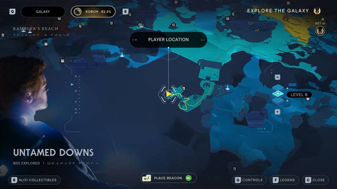 Part of the Koboh map in Jedi: Survivor.