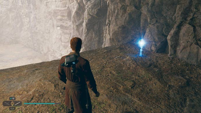 Cal approaches a Skill Point Essence in Winding Ravine on Koboh in Star Wars Jedi: Survivor.