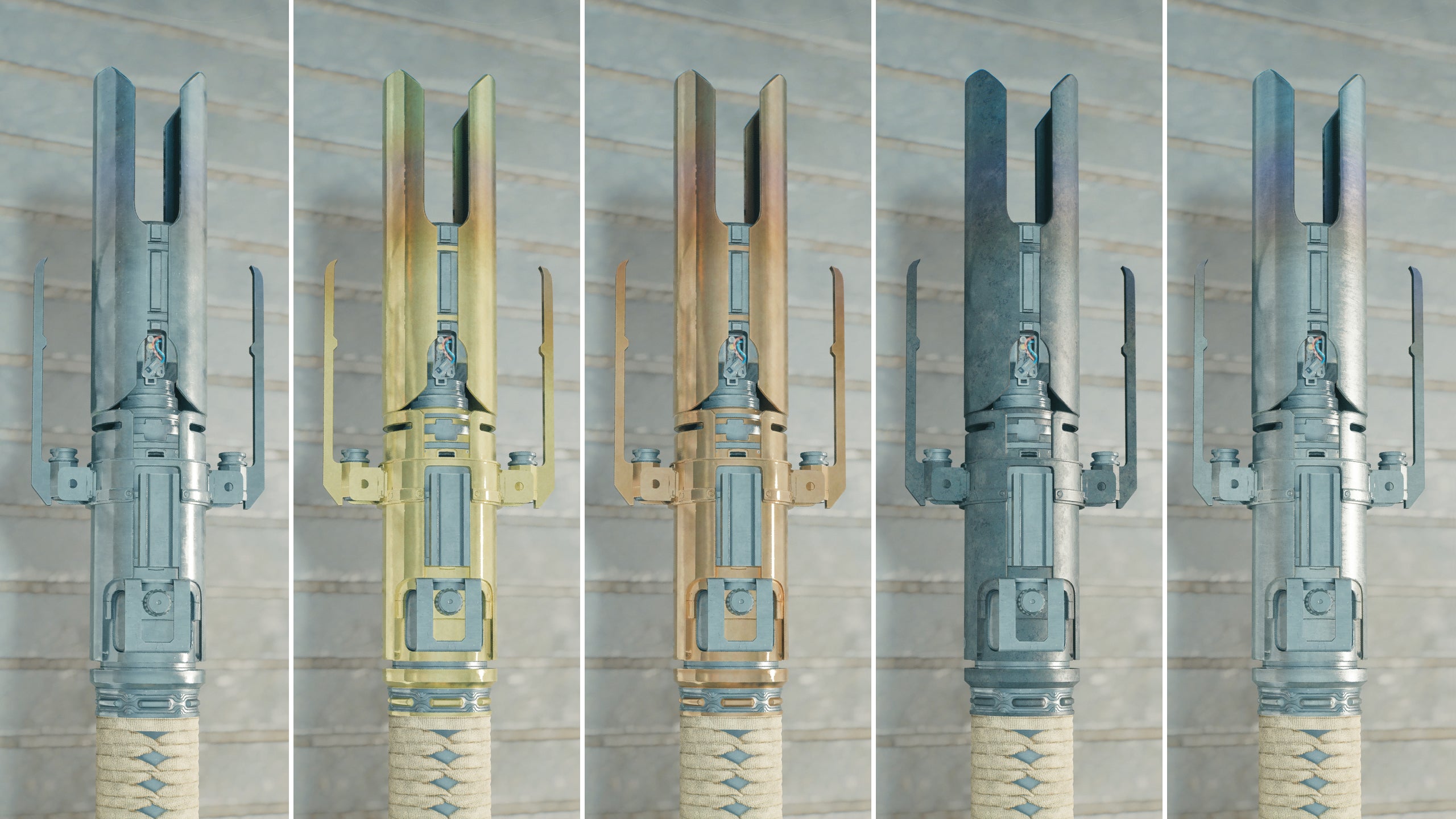 A close-up of part of a lightsaber on a Workbench in Jedi: Survivor.