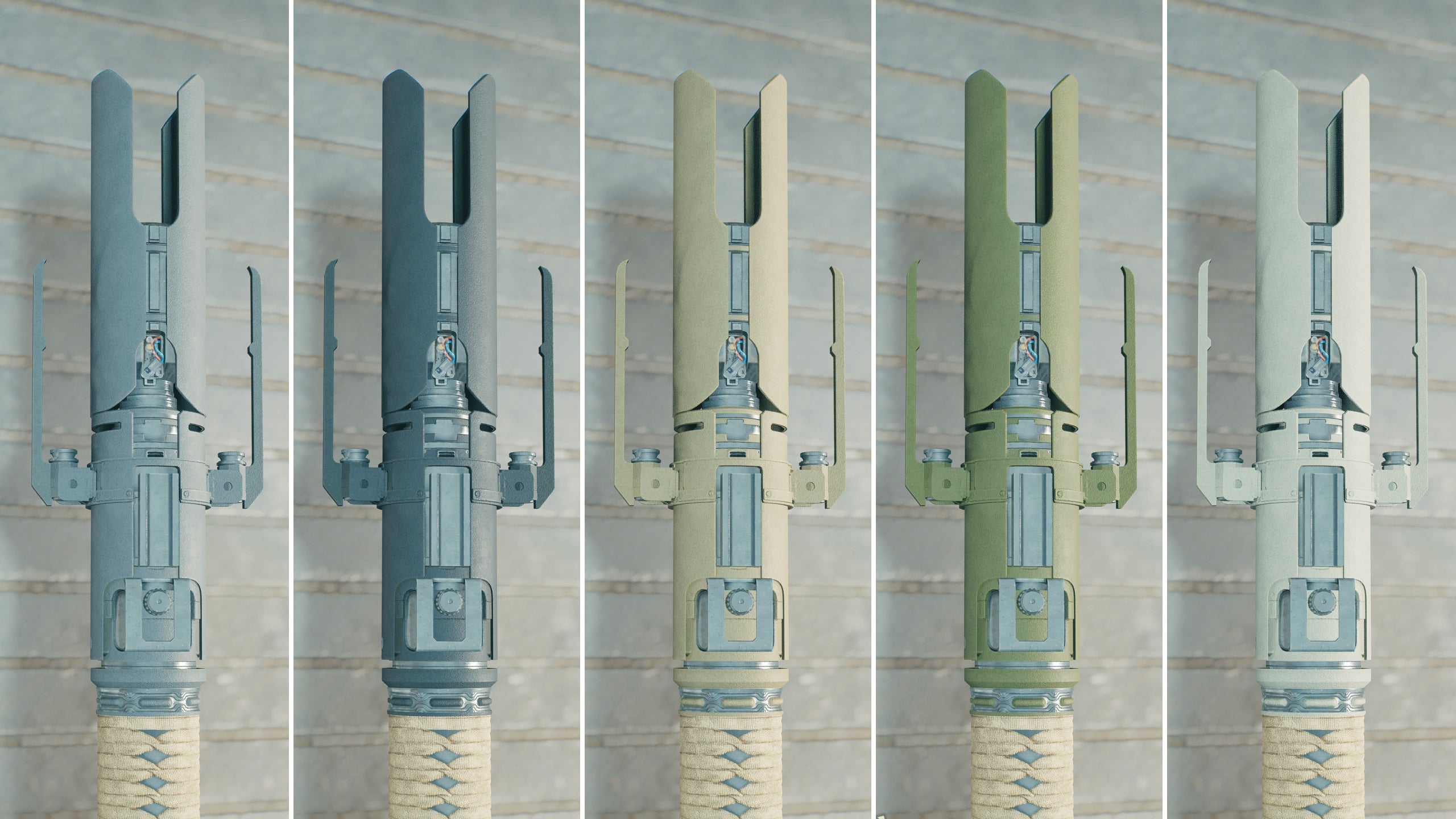 A close-up of part of a lightsaber on a Workbench in Jedi: Survivor.