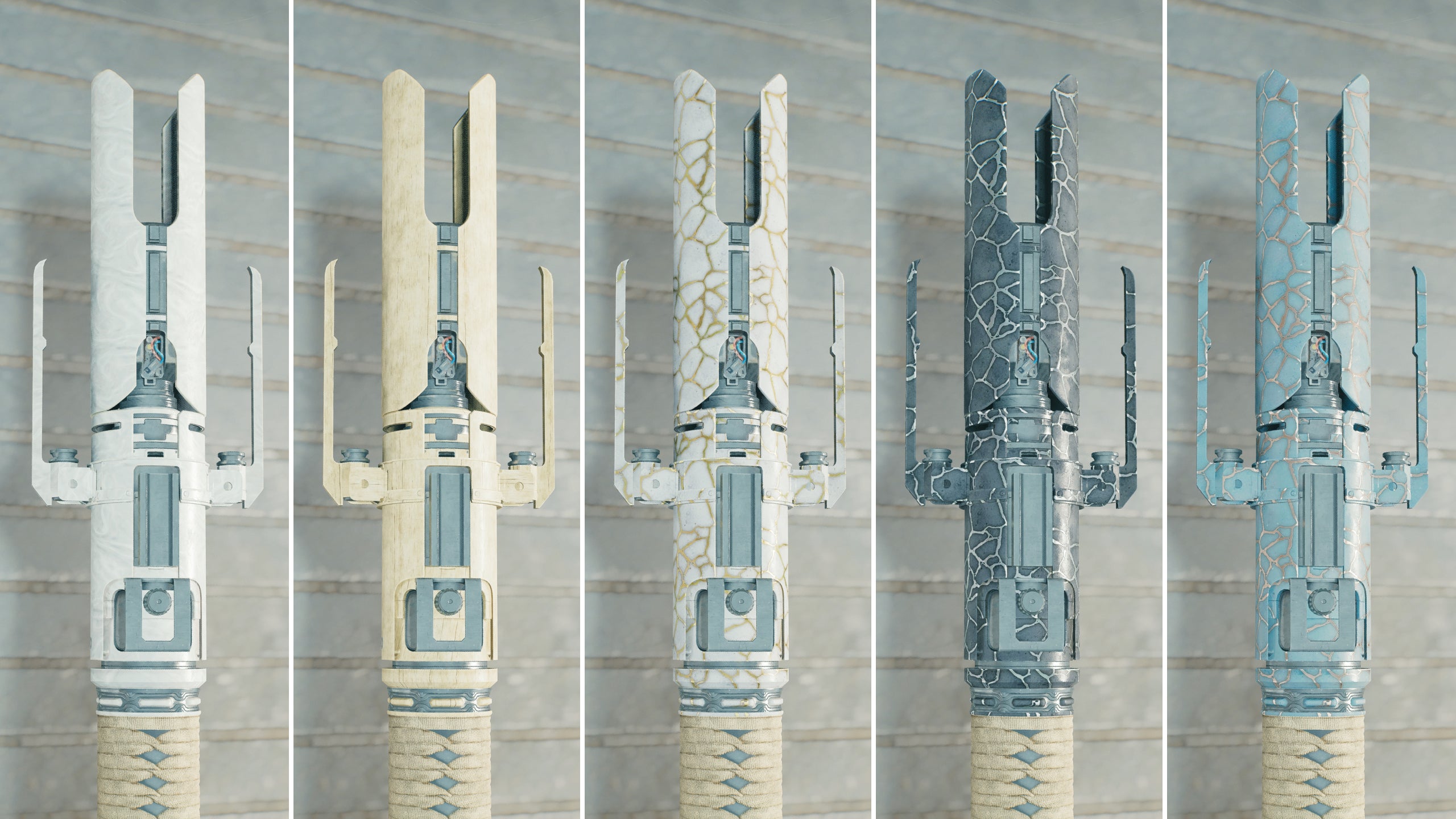 A close-up of part of a lightsaber on a Workbench in Jedi: Survivor.