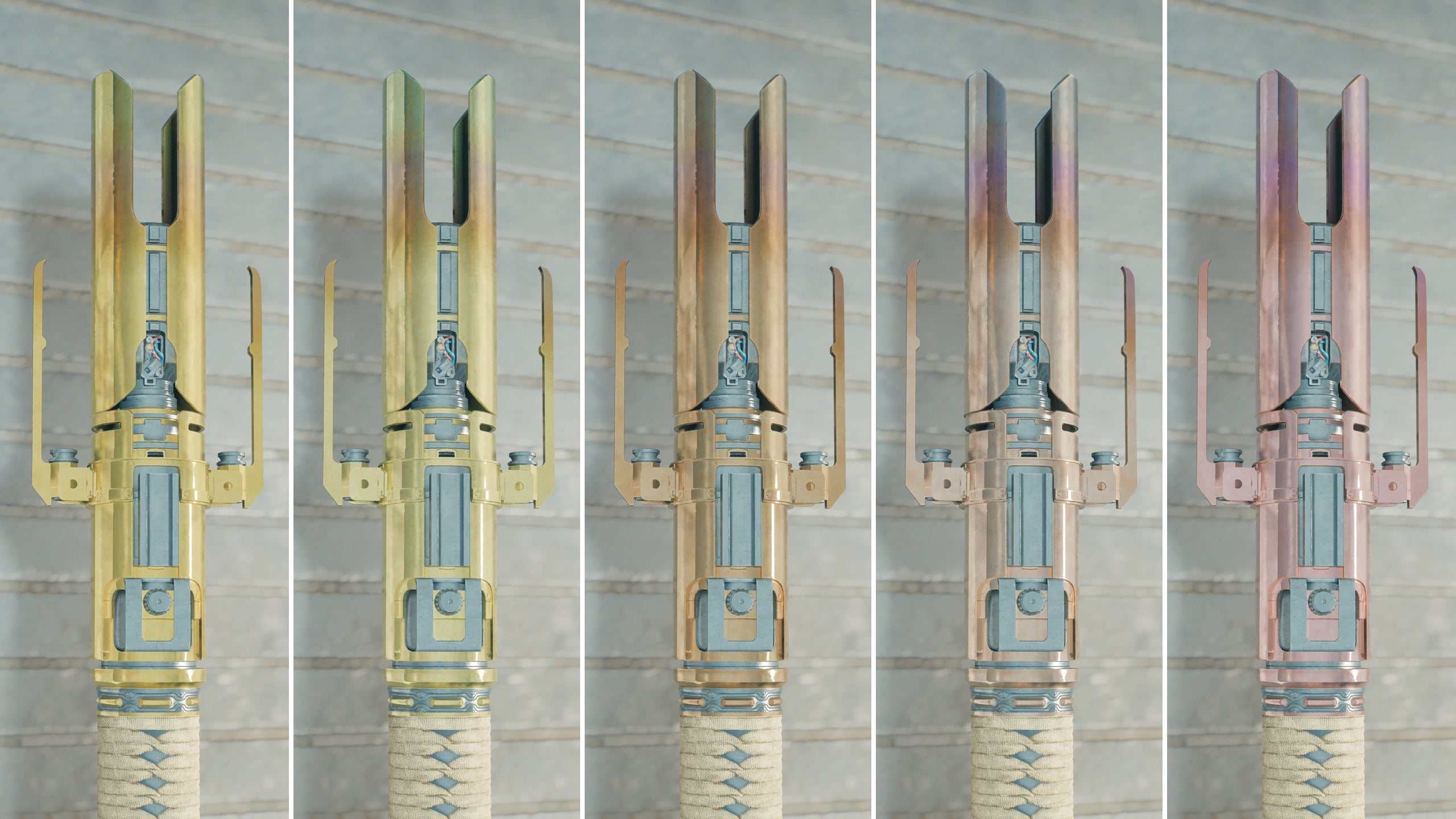 A close-up of part of a lightsaber on a Workbench in Jedi: Survivor.