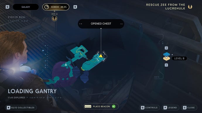 Part of the map of Koboh in Jedi: Survivor.