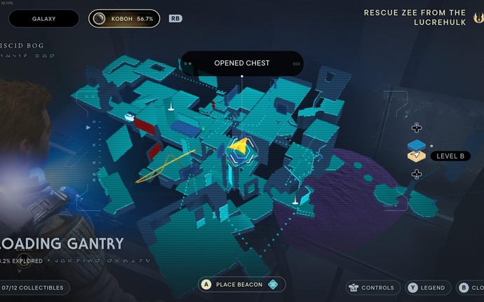 Part of the map of Koboh in Jedi: Survivor.