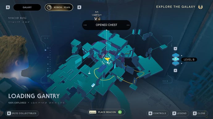 Part of the map of Koboh in Jedi: Survivor.