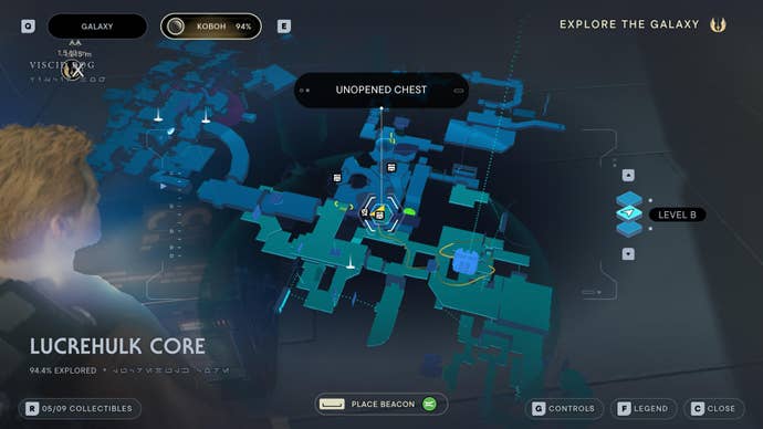 Part of the map of Koboh in Jedi: Survivor.