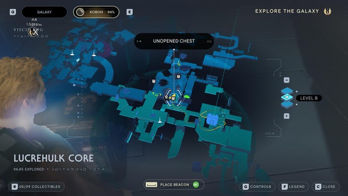 Part of the map of Koboh in Jedi: Survivor.