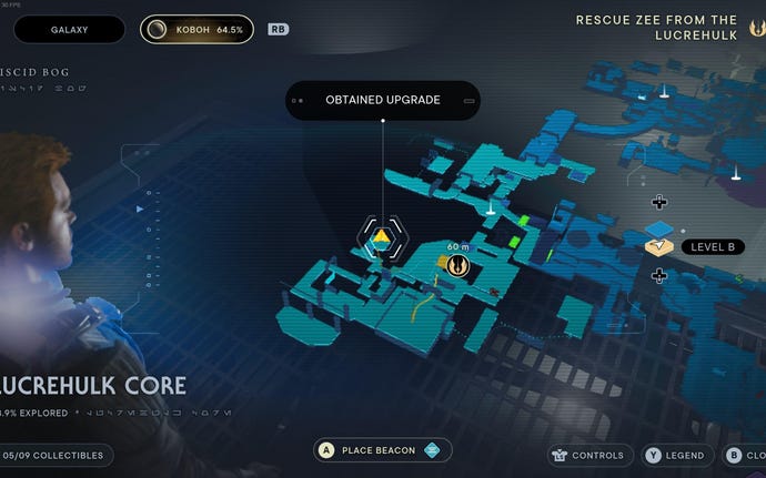 Part of the map of Koboh in Jedi: Survivor.