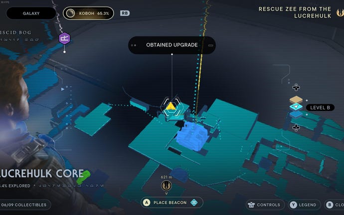 Part of the map of Koboh in Jedi: Survivor.