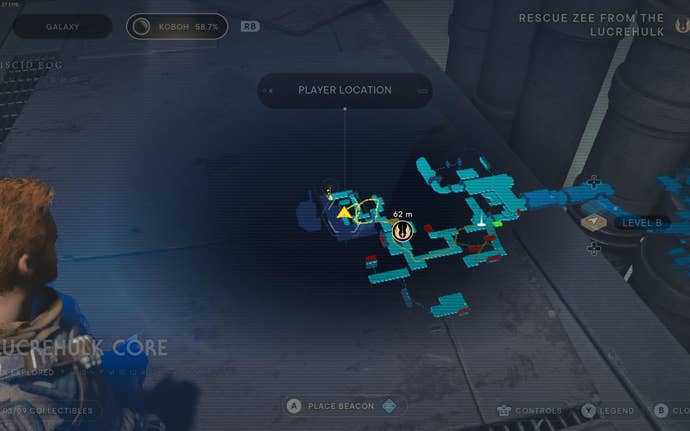 Part of the map of Koboh in Jedi: Survivor.