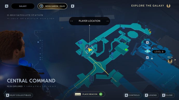 Part of the map of Nova Garon in Jedi: Survivor.