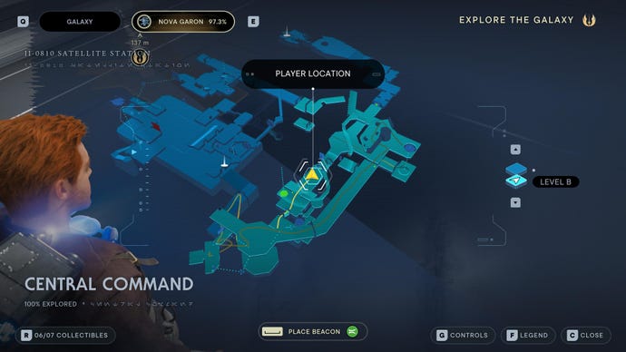 Part of the map of Nova Garon in Jedi: Survivor.