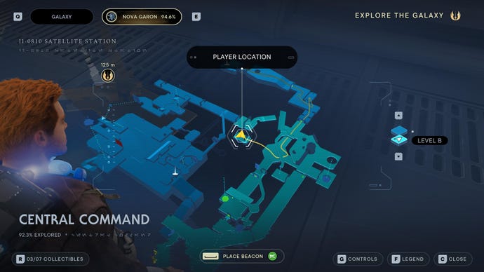 Part of the map of Nova Garon in Jedi: Survivor.