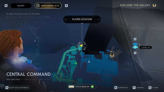 Part of the map of Nova Garon in Jedi: Survivor.